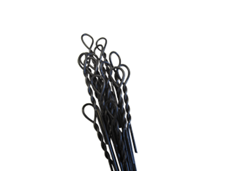 Bale ties on white background