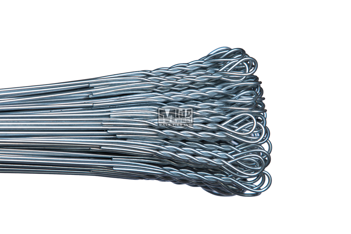 Bale ties on white background