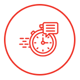 Clock with document logo