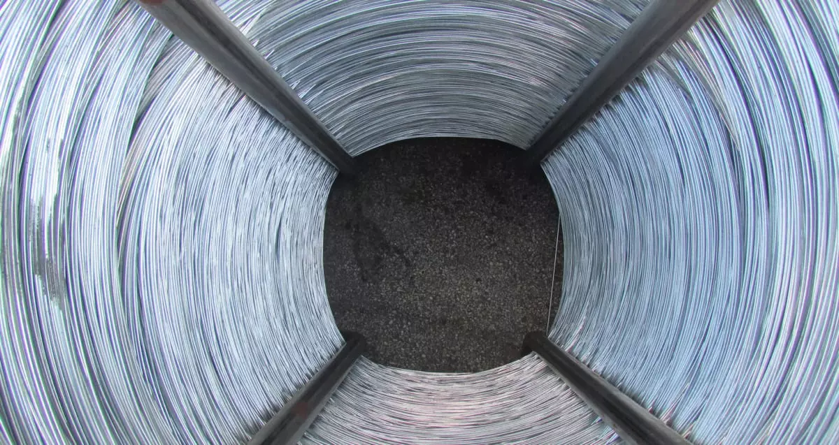 Downward shot of stump wire on stand