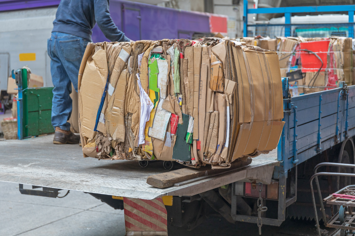 Bailed cardboard block